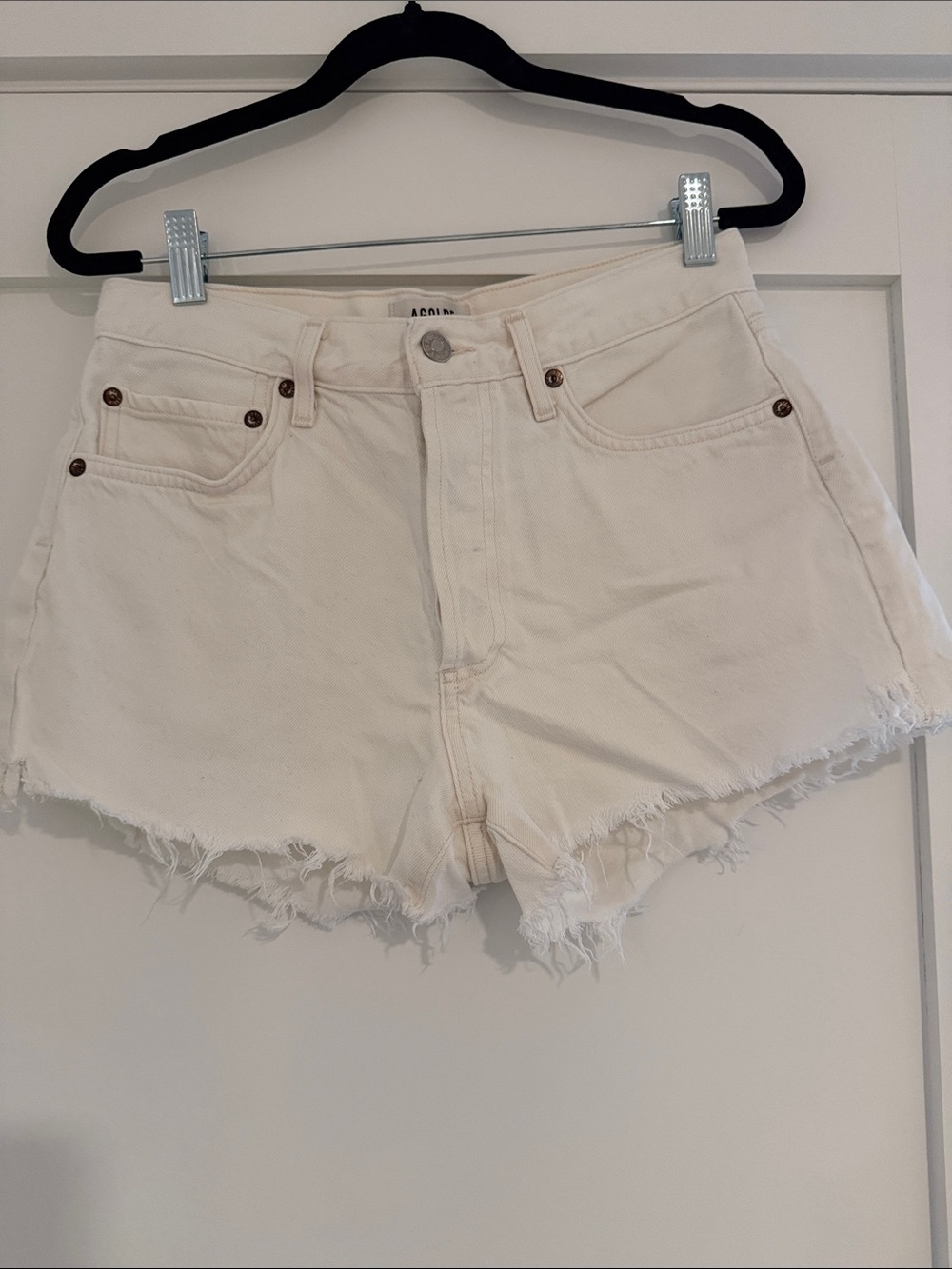 AGOLDE Women's White Parker Denim Shorts
